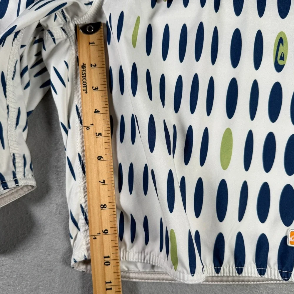 Quiksilver Mens White Navy Blue Lime‎ Green Oval Print Board Shorts 36 A501407